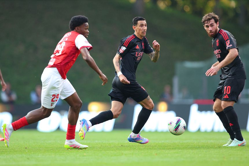 Di María em ação com o SC Braga, no Minho, na última jornada do campeonato