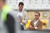 Bernardo Palmeiro, diretor geral dos leões, e o presidente Frederico Varandas tratam do mercado do Sporting - Foto: MIGUEL NUNES