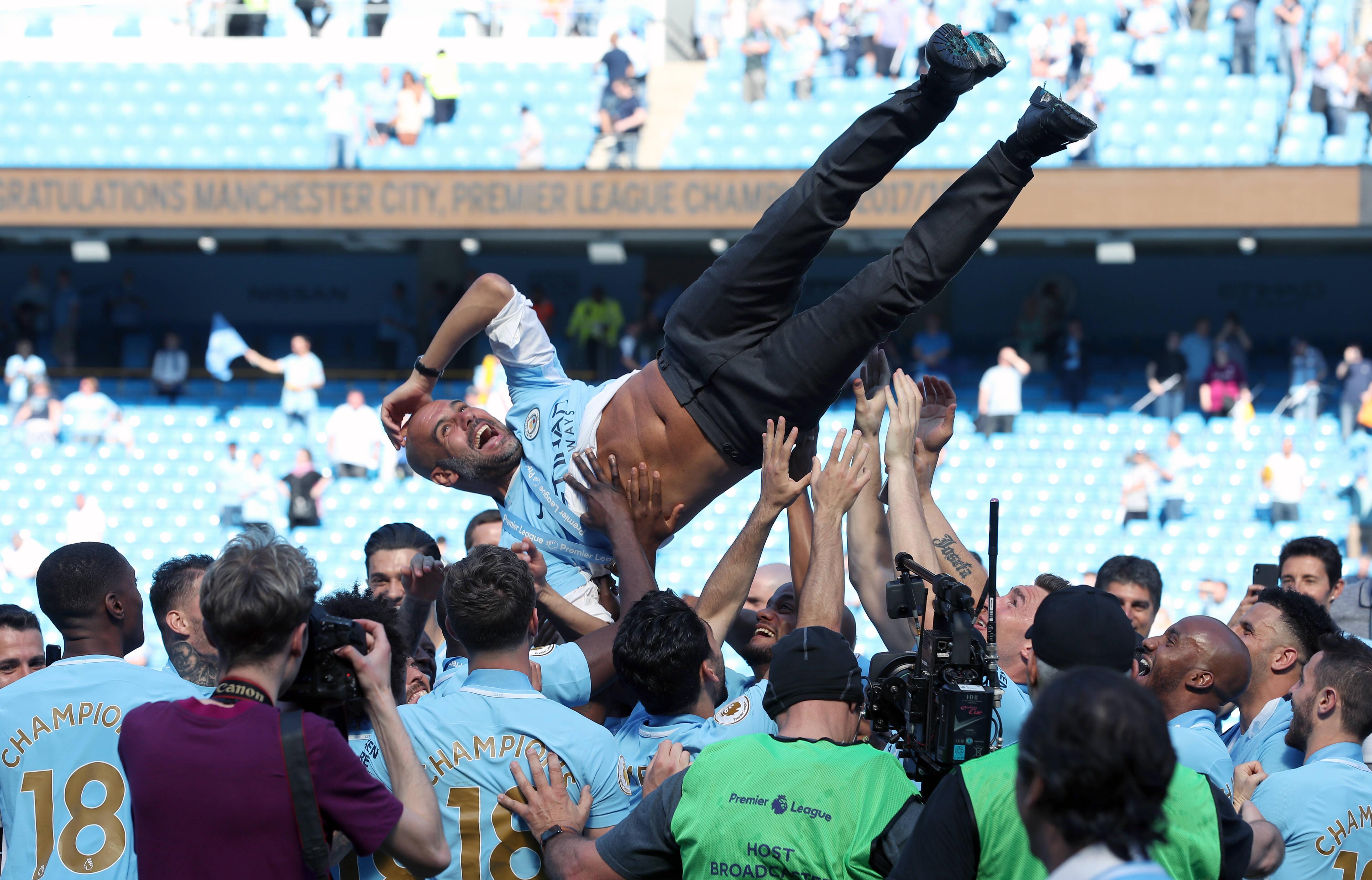 2017/18 - a primeira Premier League do Manchester City de Pep Guardiola foi ganha com a pontuação mais alta de sempre: 100 pontos (foto: IMAGO)