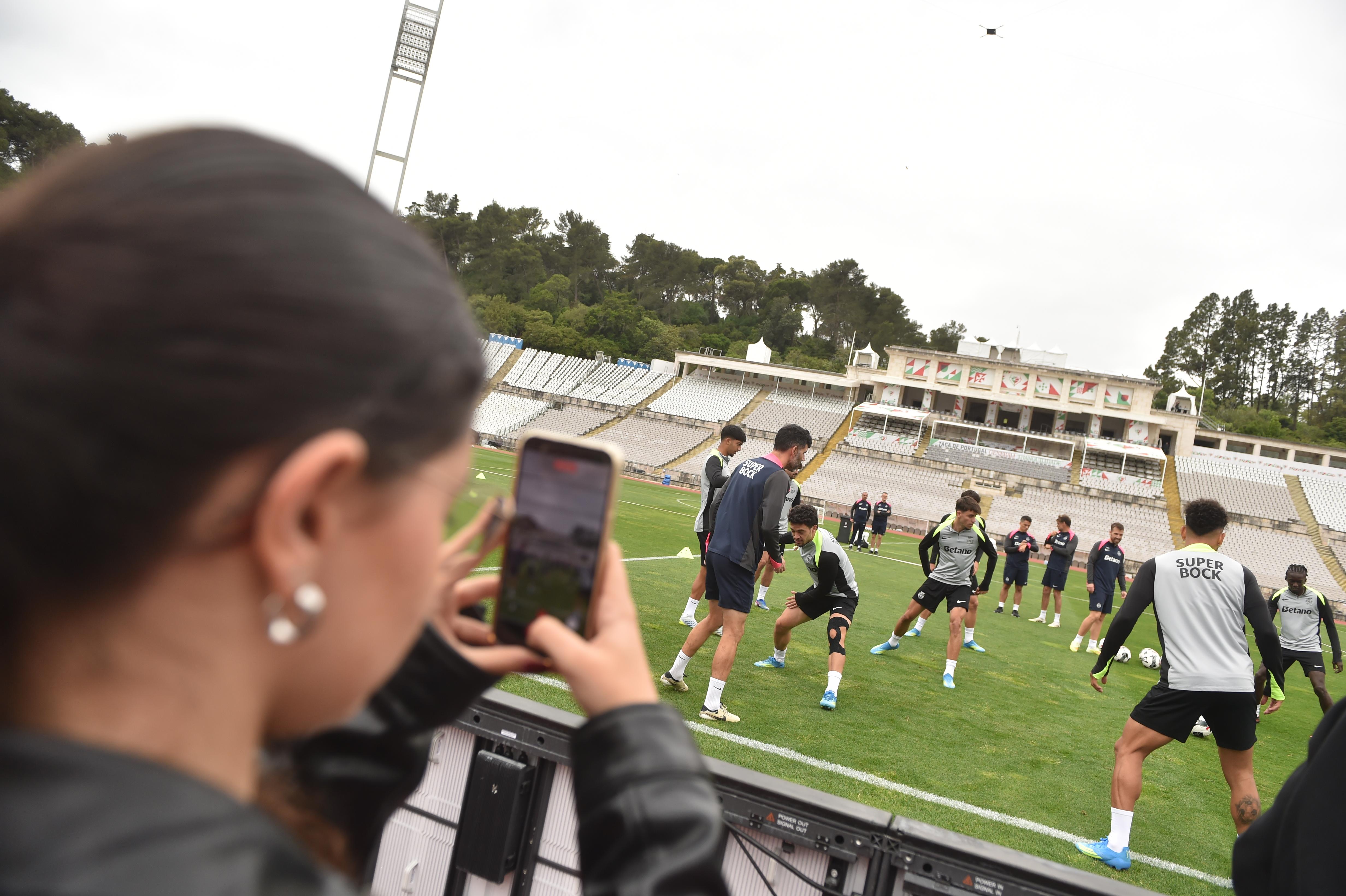 Ausência de Hjulmand foi nota de destaque do treino de adaptação dos leões ao Jamor - Foto: MIGUEL NUNES