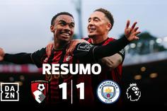 Escorregadela do Man. City em Bournemouth sagra o Arsenal campeão (resumo)