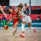 Joana Soeiro conduz a bola no jogo de Portugal frente à Bélgica, no Europeu de basquetebol