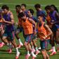Cristiano Ronaldo no treino desta sexta-feira (MIGUEL NUNES)