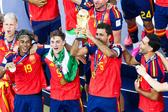 Capitão Rodri no momento em que Espanha recebeu o mais desejado dos troféus - FOTO IMAGO