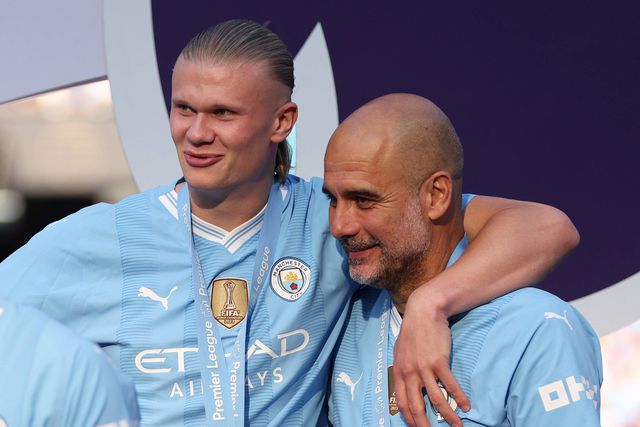 Erling Haaland e Pep Guardiola