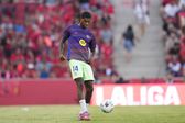 Marcus Rashford no aquecimento da partida entre o Mallorca e o Barcelona Foto: IMAGO