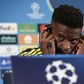 Nélson Semedo na conferência de imprensa prévia ao Fenerbahçe-Benfica (foto: EPA/ERDEM SAHIN)