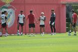 Treino do Benfica na véspera da receção ao Aarhus (foto: Miguel Nunes)