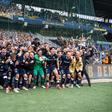 O Aarhus conquistou o campeonato dinamarquês em maio, na casa do Brondby - Foto: IMAGO