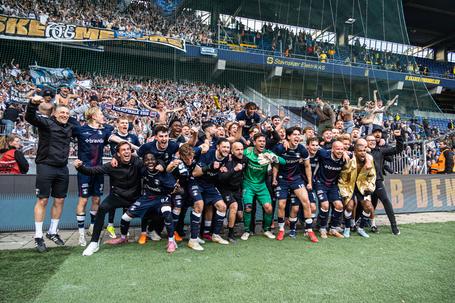 O Aarhus conquistou o campeonato dinamarquês em maio, na casa do Brondby - Foto: IMAGO