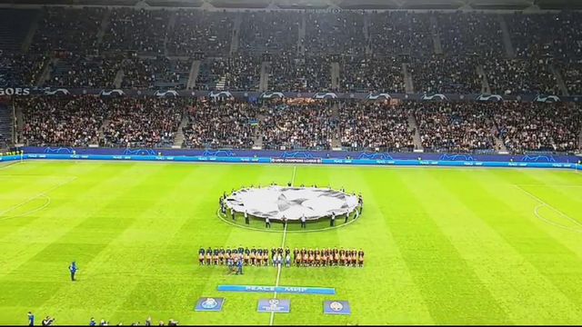 Hino da Champions em Hamburgo no Shakhtar-FC Porto