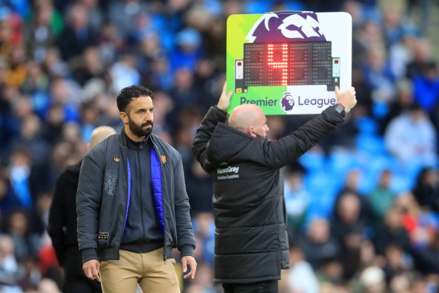 Ruben Amorim, treinador do Manchester United, no Etihad