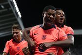 A alegria de Rashford ao marcar pelo Barcelona