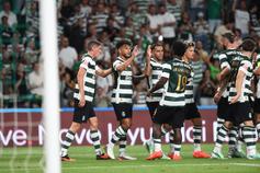 Jogadores festejam golo de Suárez no Sporting-Arouca - Foto: Sérgio Miguel Santos