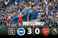 Surpresa na Premier League: campeão Arsenal humilhado em Brighton