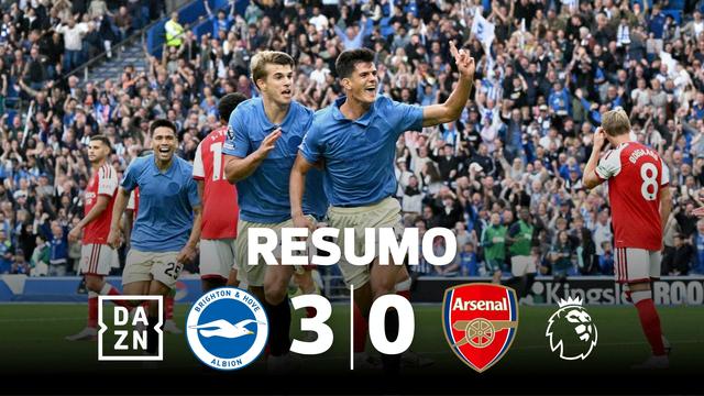 Surpresa na Premier League: campeão Arsenal humilhado em Brighton