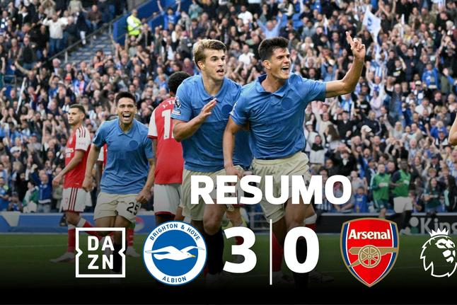 Surpresa na Premier League: campeão Arsenal humilhado em Brighton