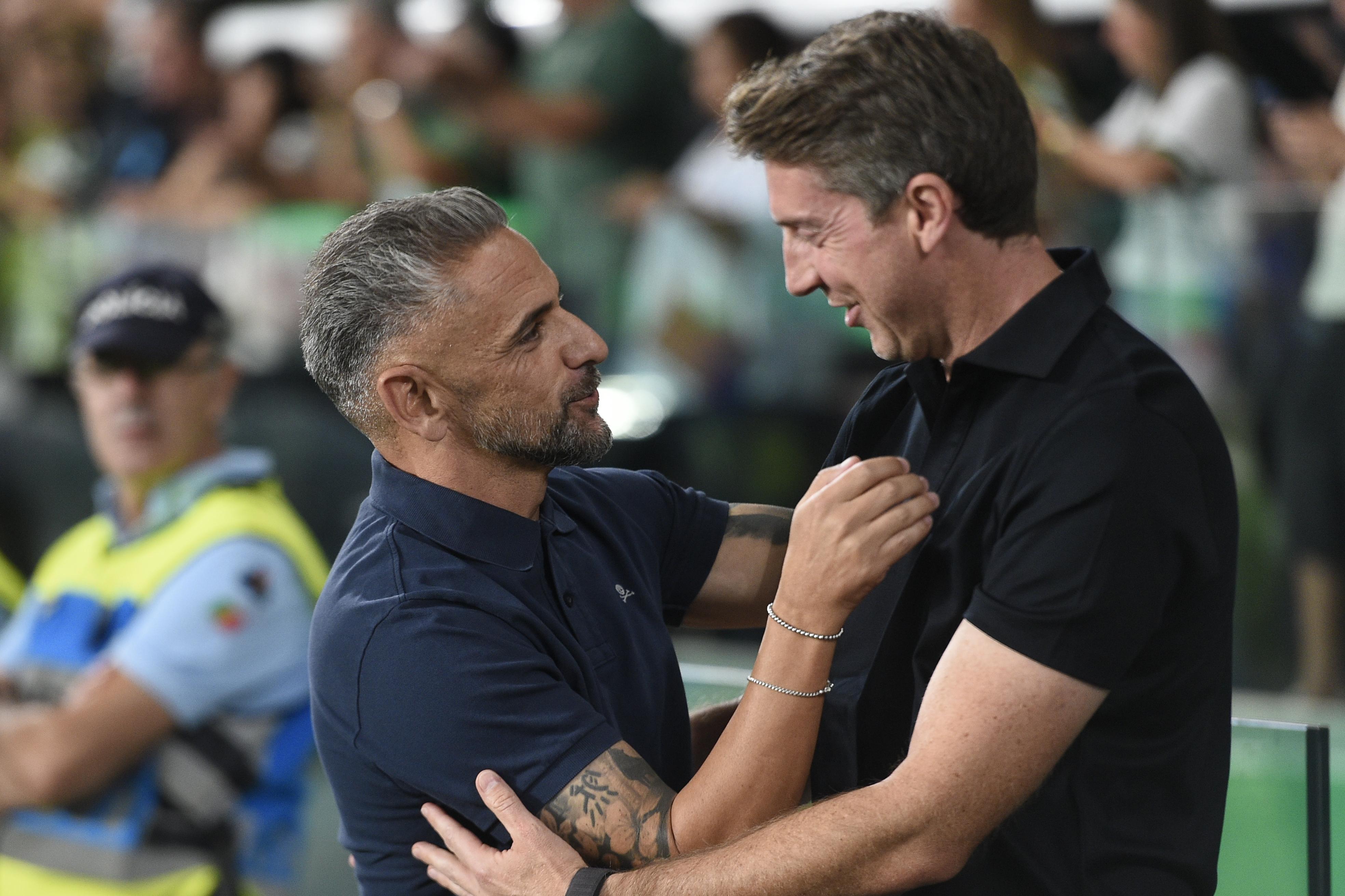 Rui Borges e Vasco Seabra no Sporting-Arouca - Foto: Sérgio Miguel Santos