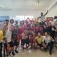 Festa rija do Salgueiros após o triunfo sobre o Feirense, da Liga 2, em jogo da 2.ª eliminatória da Taça de Portugal — Foto: Salgueiros