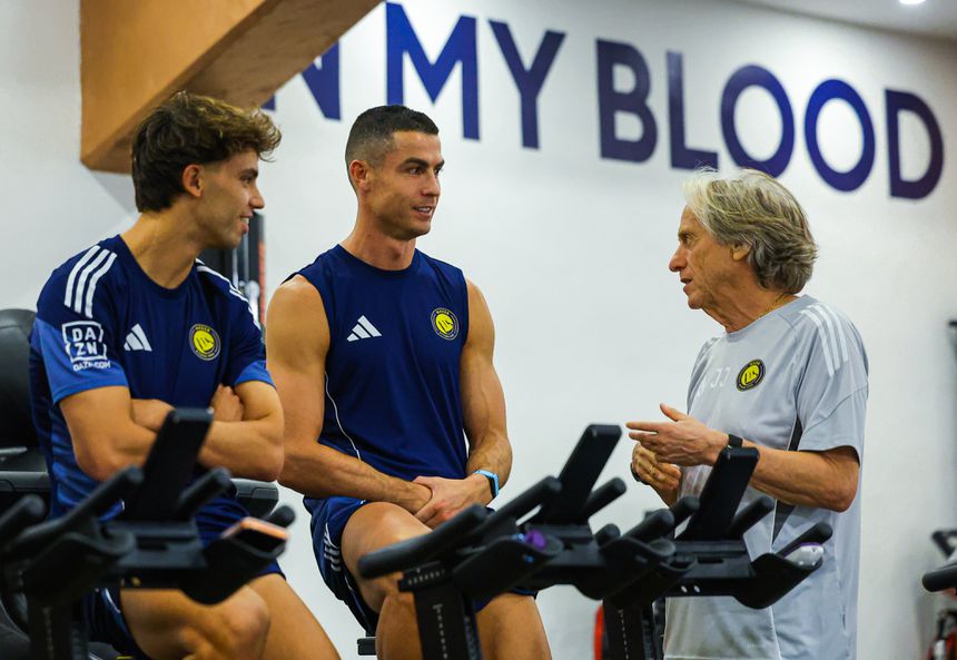 João Félix, Cristiano Ronaldo e Jorge Jesus (Foto: Al Nassr)