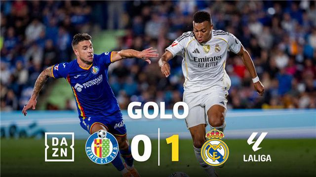 Mbappé salva Real Madrid em casa do Getafe