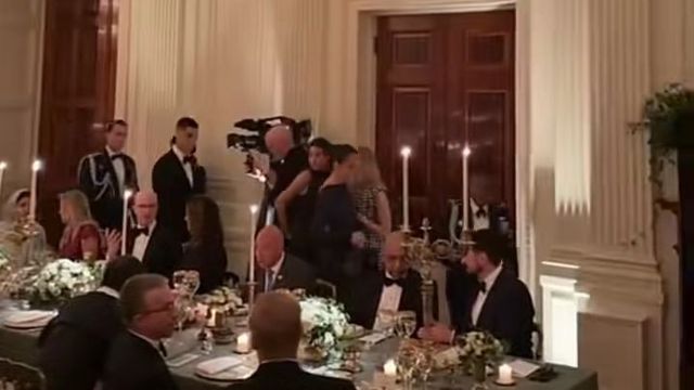 Chegada de Ronaldo e Georgina ao jantar na Casa Branca