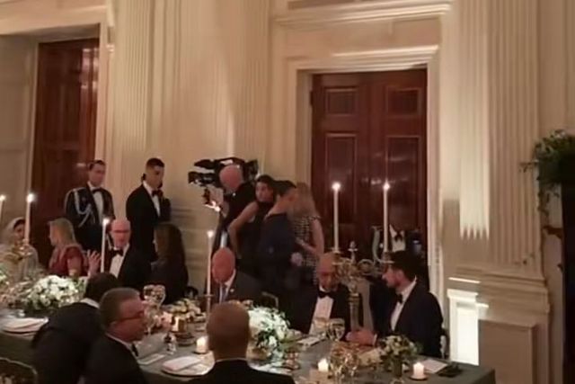 Chegada de Ronaldo e Georgina ao jantar na Casa Branca