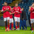 Jogadores do Santa Clara durante a eliminatória da Taça de Portugal com o Sporting nos Açores - Foto: EDUARDO COSTA/LUSA