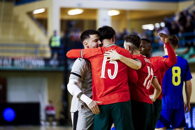 Festejos de Portugal depois do golo de Rúben Góis - Foto: FPF