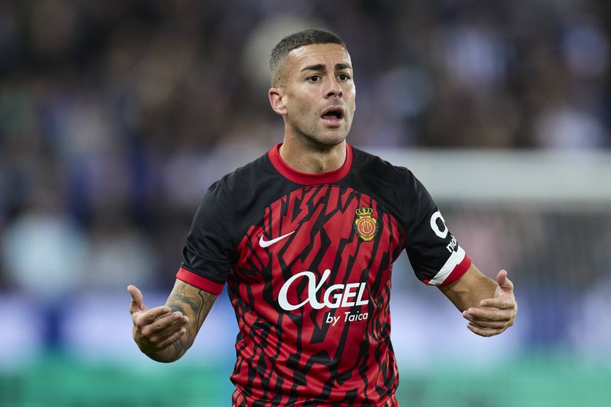 Dani Rodríguez durante um jogo do Maiorca