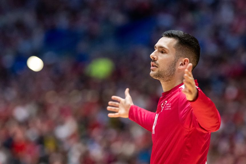 Gustavo Capdeville, guarda-redes da Seleção Nacional de andebol, durante o jogo com a Noruega a contar para o Mundial 2025