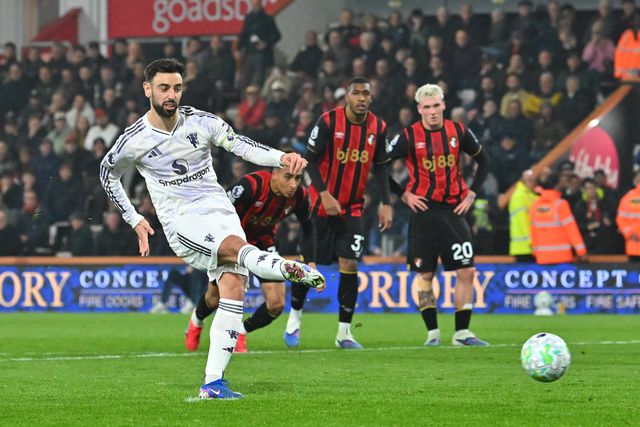Golo de Bruno Fernandes não chega para o Man. United vencer o Bournemouth
