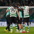 Festa dos jogadores do Sporting após o 5-0 ao Bodo/Glimt