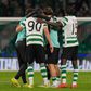 Festa dos jogadores do Sporting após o 5-0 ao Bodo/Glimt