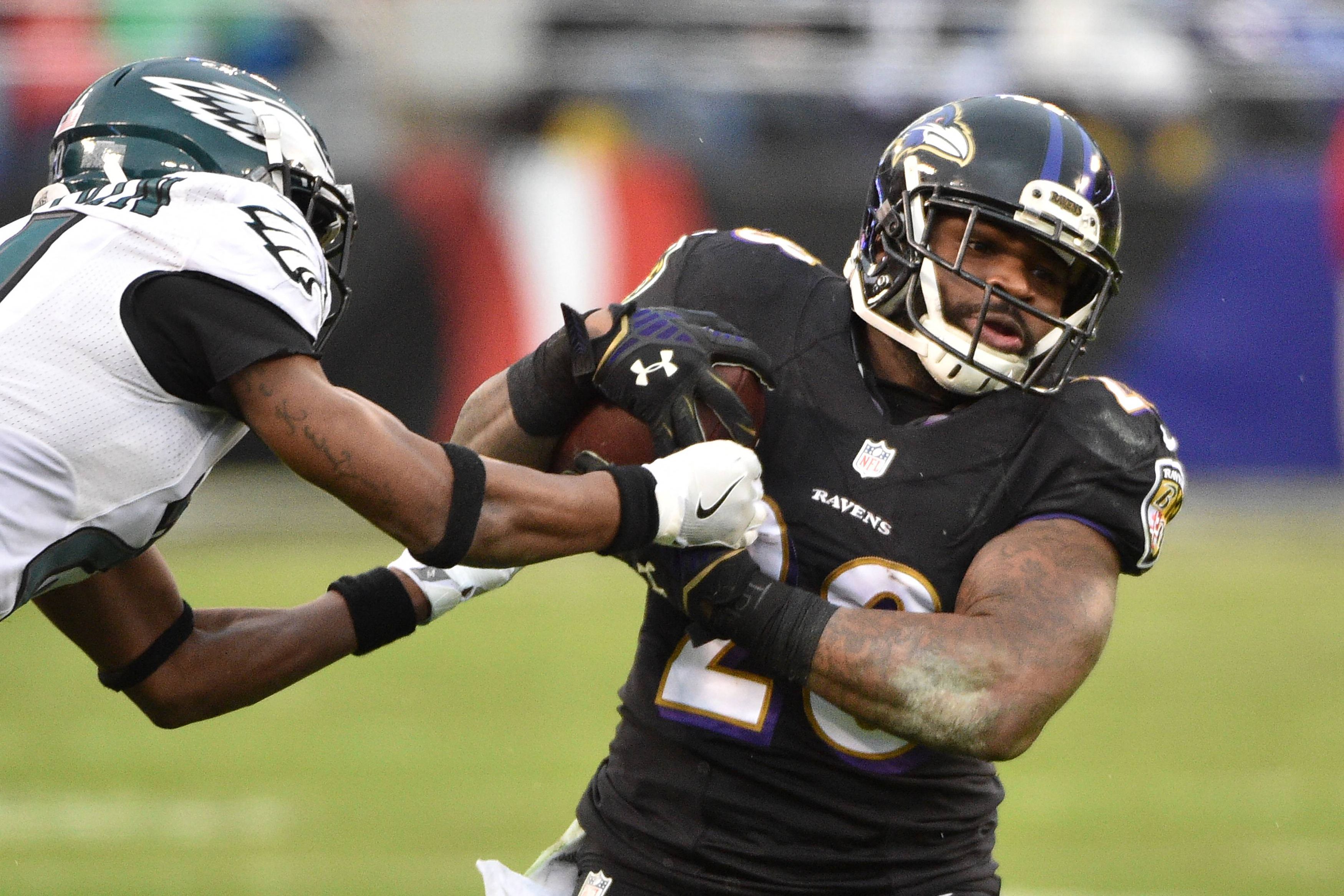 Terrance West, ex-running back pelos Baltimore Ravens na NFL em 2017