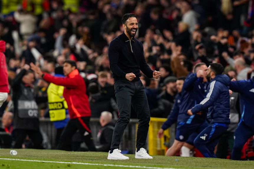 Ruben Amorim, treinador do Manchester United, em Old Trafford