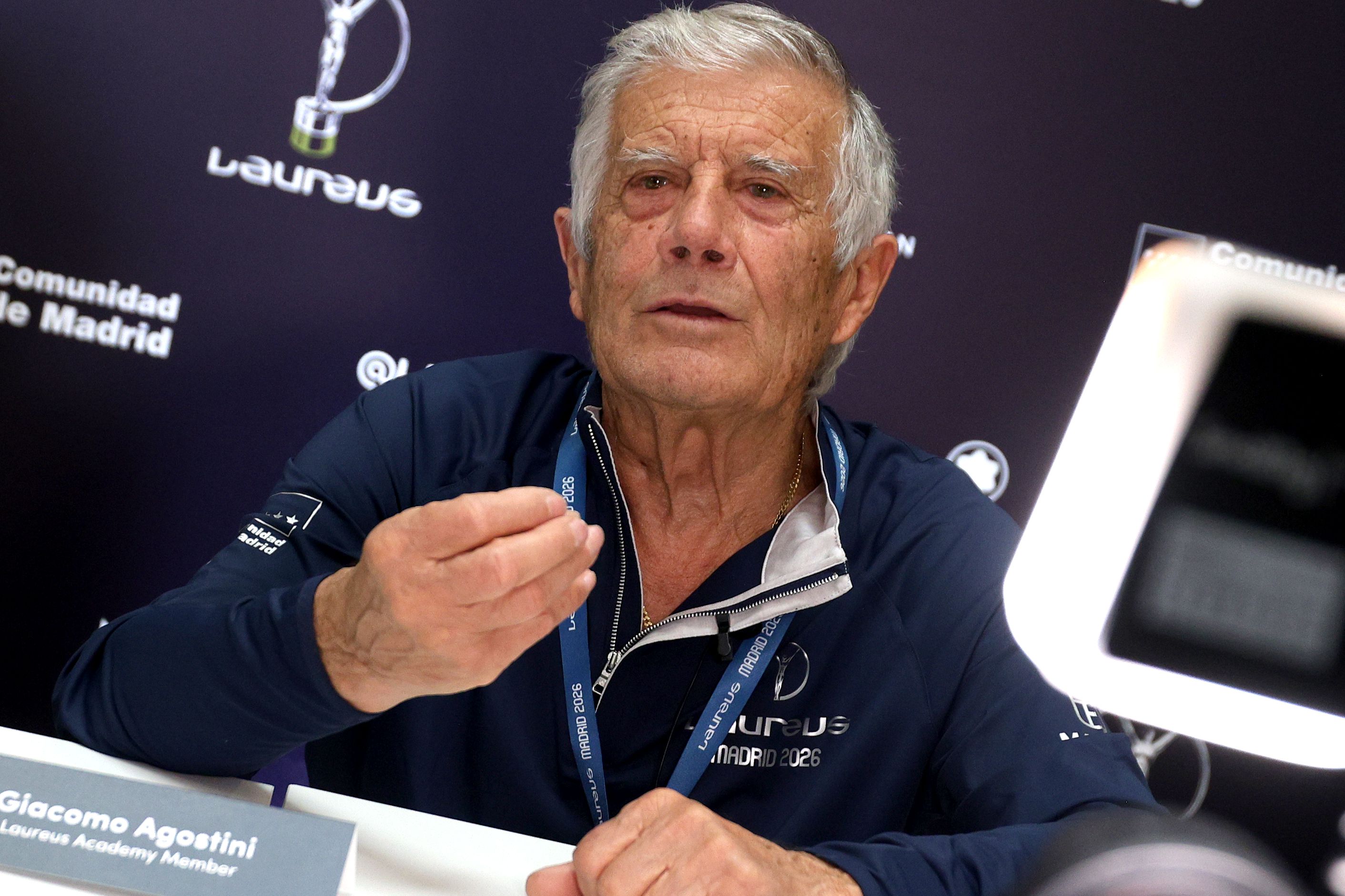 Giacomo Agostini, 83 anos, acredita que Marc Márquez vai surgir renovado em Jerez de la Frontera. Foto Laureus