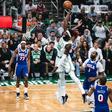 Neemias Queta frente aos 76ers - foto: X/Celtics