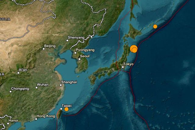 Sismo no Japão - imagem: USGS