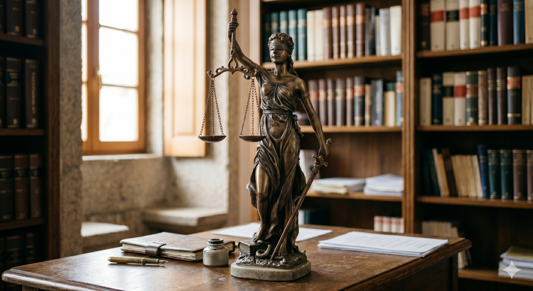 A Justiça e a justiça desportiva nem sempre lado a lado. Imagem gerada por Inteligência Artificial