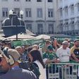 Sporting campeão: ambiente na Praça do Município