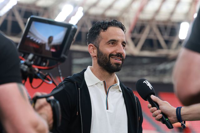 Ruben Amorim, treinador do Manchester United, fala à comunicação social antes da final da Europa League (foto: IMAGO)
