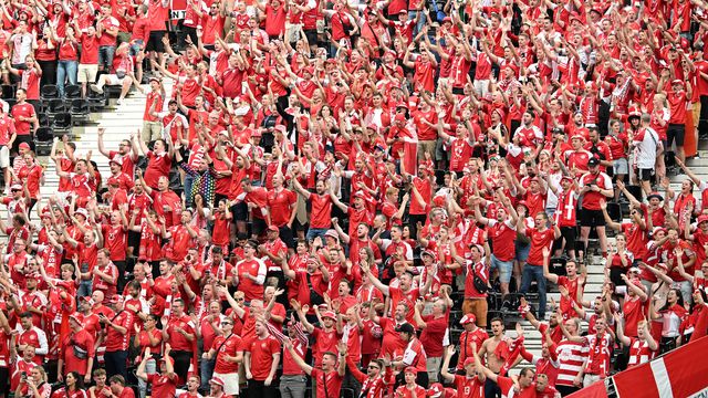 A mancha de apoio dinamarquesa frente à Inglaterra