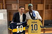 Riquelme, presidente do Boca Juniors, ofereceu camisola da Pogba