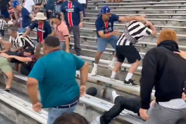 Vídeo: adeptos de Botafogo e PSG trocam socos na bancada