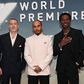 Brad Pitt e Damson Idris com Lewis Hamilton