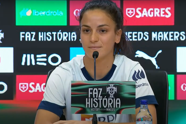 Beatriz Fonseca em conferência de imprensa