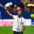 Bubista, selecionador de Cabo Verde, a festejar o empate com a Espanha