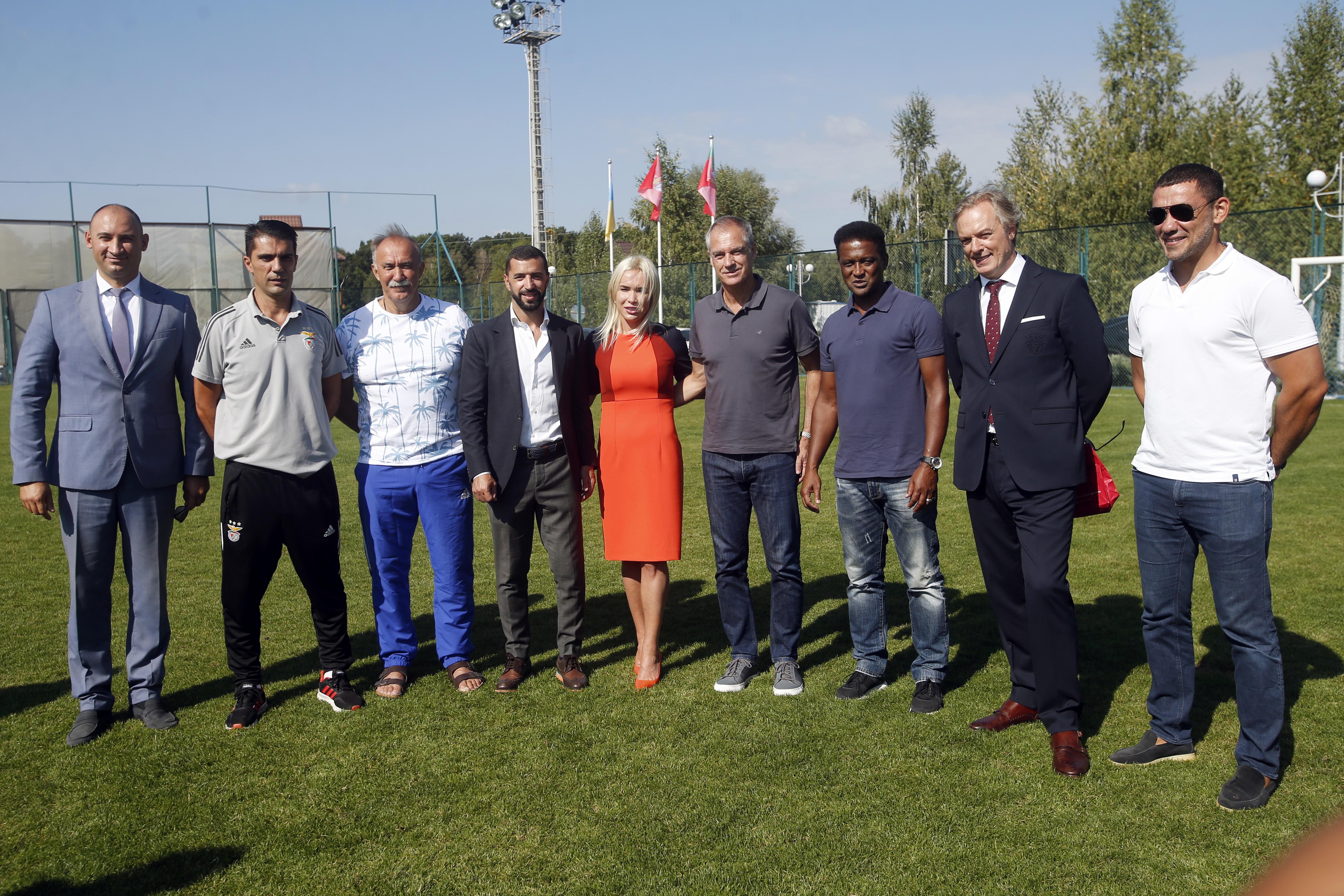 Mariia Kryvopyshyna, diretora da academia do Benfica na Ucrânia, recebeu uma delegação encarnada em 2021 (foto: A BOLA)