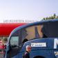 Autocarro do Málaga com os vidros partidas na chegada ao estádio do Almería